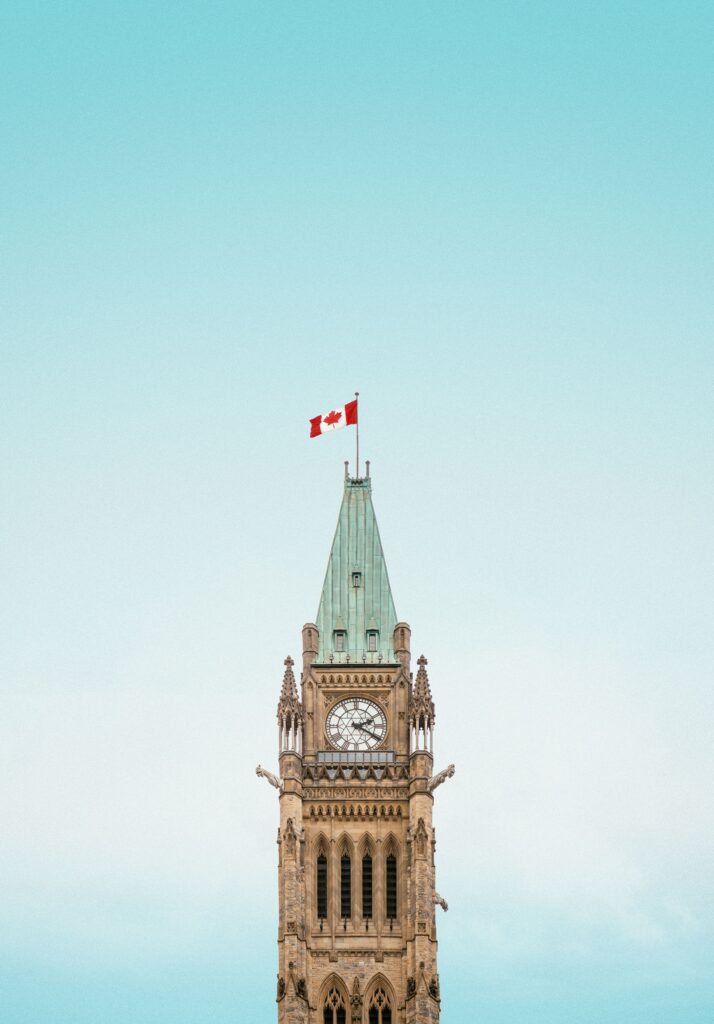 Canadian parliament building top tower